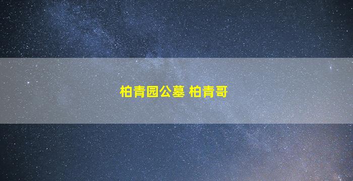 柏青园公墓 柏青哥